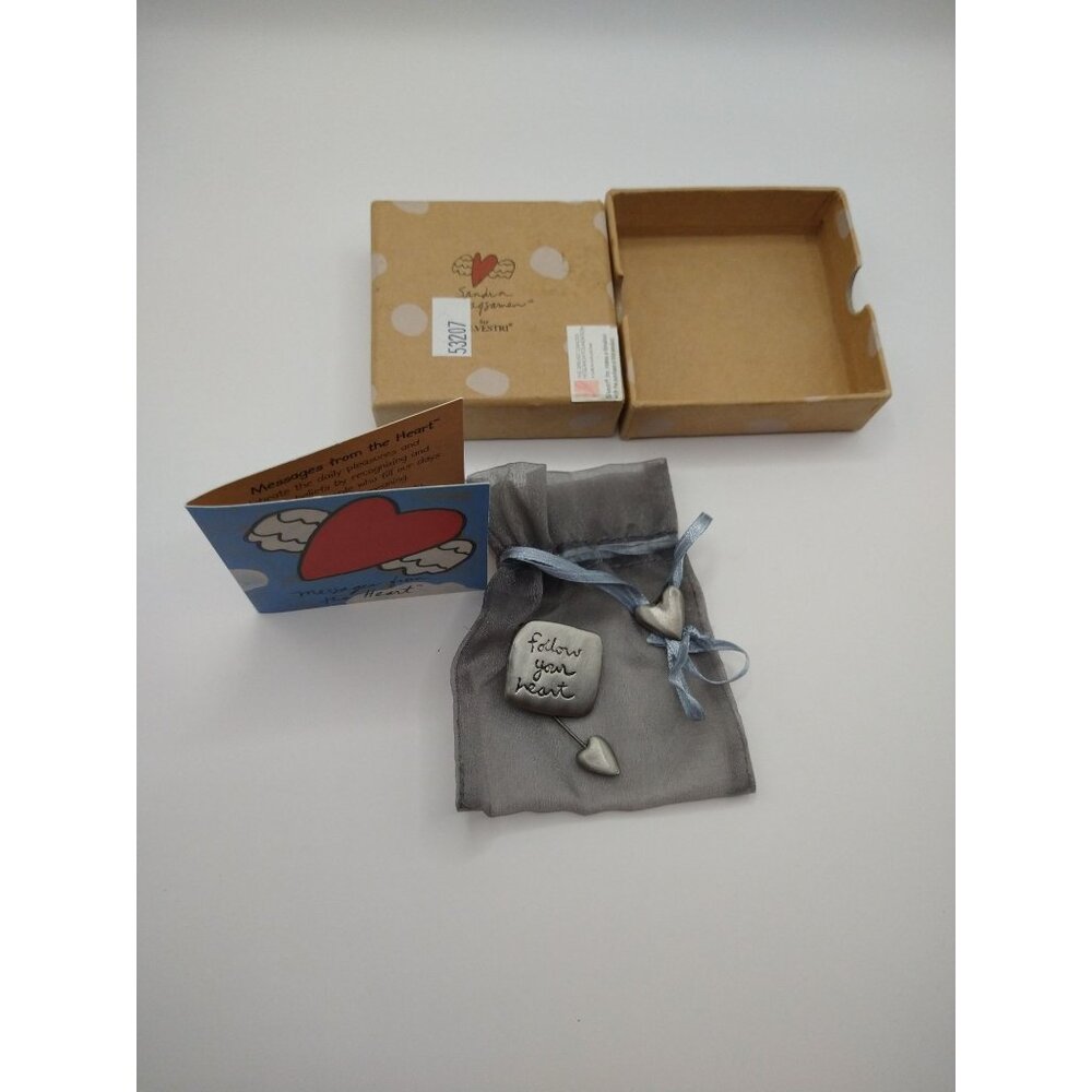 NWOT Slandra Magsamen For Silvestri "Follow Your Heart" Pin Brooch With Gift Box